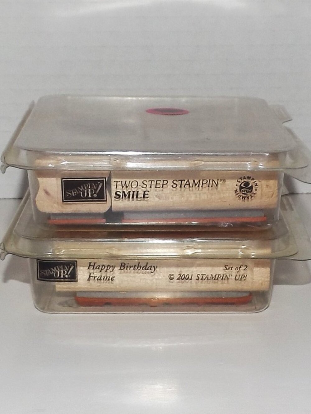 2 Vintage Sets Stampin’ Up! Birthday Theme Wood Block Rubber Stamp Sets